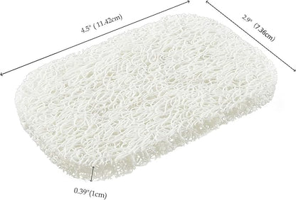 Snowkingdom 4 Pack White Soap Saver Holder for Bar Soap Shower Bathroom Dish Self Draining Lift Pad Porous Construction air circulate 2.9" x 4.5" PVC Non-BPA Non-Slip Durable