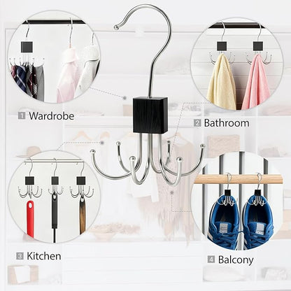 Belt Hanger, 2PCS Tie Rack,Belt Organizer for Closet, Metal Belt Rack Holder,Tie Organizer for Men,Hanging Closet Hook for Bra, Tank Top,Scarf, Hat, Purse