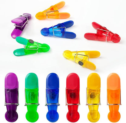 12 Pack Chip Bag Clips, Foods Snacks Bag Clamps Sealing Bar, Refrigerator Magnet Clips for Kitchen Use