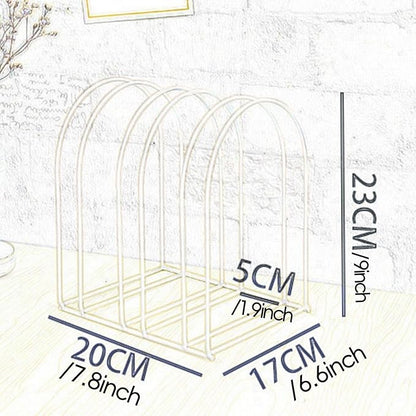 Yajuyi Tabletop Hat Holder Knitted Hat Storage Rack Stylish Multi Grid Decoration Metal Swim Cap Hanger Hat Display Stand for Home, White