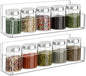Acrylic Spice Rack Wall Mount - 9 Inch, Clear Spice Shelf Storage Holder, 2 Pack Hanging Seasoning Organizer for Cabinet Door, Cupboard or Wall Kitchen (Adhesive or Screw)