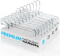 HOUSE DAY Clear Skirt Hangers with Clips, Non-Slip Plastic Pant Hanger with 2 Adjustable Clips, Upgraded Clip Hanger for Pants, Skirts, Shorts, 14" Clear Hangers 10 Pack, 360-Rotating Swivel Hook