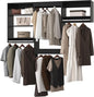 Modular Closet, 66" Wide Organizer with Hanging Shelves, Wood Tower Closet Storage, Wall-Mounted Wardrobe Organizer Kit in Black