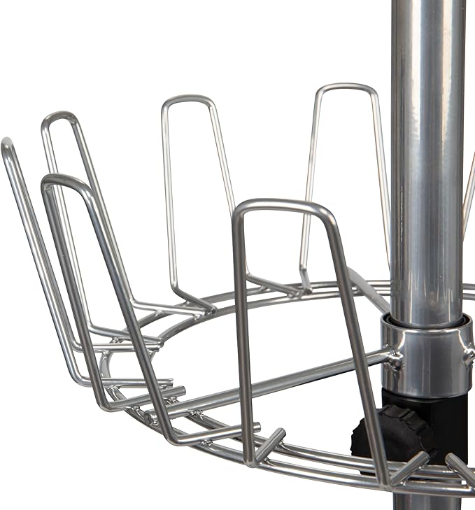 Household Essentials 4-Tier Revolving Shoe Tree, Heavy-Duty Steel with Stabilized Base, Holds 24 Pairs of Shoes, Great for Most Styles, Chromelike Finish