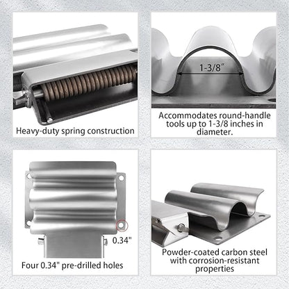 Shovel Holder, Spring Loaded Stainless for Dump Truck/Trailer,for Shovels, Rakes,Snow Shovels,Hoes, Heavy Duty # SH675SS