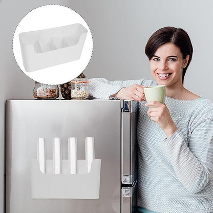 Wall Mounted Kitchen Cabinet Door Organizer Bin Large Plastic Storage Organizer Bin for Pantry Fridge Side Snack Storage Shelf