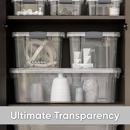 Superio 2.3 Qt Clear Plastic Storage Bin with Lid, Non-Toxic, BPA Free, Odor Free, Organizer Storage Box, Stackable Plastic Tote for Home, Garage, School, and Office, X-Small