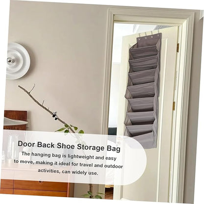 Wall Hanging Storage Bag Multi Functional Door Organizer for Shoes and Accessories Grey Easy Installation Space Saving Closet