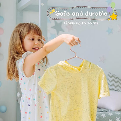 VWV Aluminum Hangers, 20 Pack Baby Hangers，12.6 Inch Children Baby Hanger, Sturdy Metal Children Clothes Hangers for Wardrobe, Space-Saving Toddler Hanger