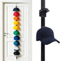 Over-the-Door Hat Rack Organizer with Clips,Hat Holder for Door,Hat Organizer for Baseball Caps,Adjustable No-Drill Anti-Drop Hat Storage with Display Hooks for Bedroom, Dorm or Doors