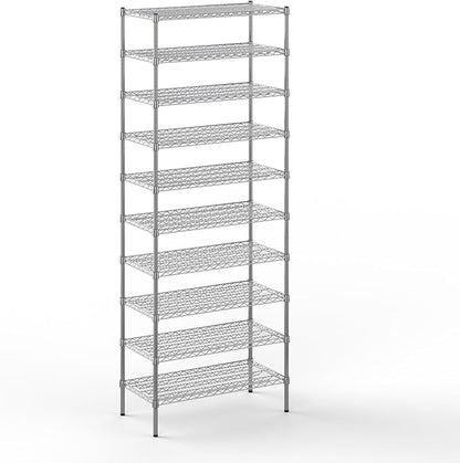 18" Deep x 36" Wide x 96" Height Wire Shelving Kit | 10-Tier | NSF Commercial Storage Rack Unit
