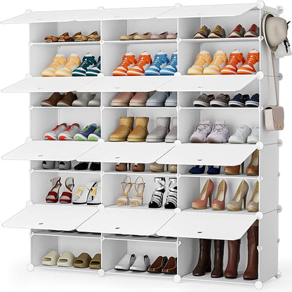 HOMIDEC Shoe Storage Cabinet, 48 Pairs Shoe Rack 3 by 8 Tier Space Saving Shoe Organizer for Closet Hallway Living Room Bedroom Garage