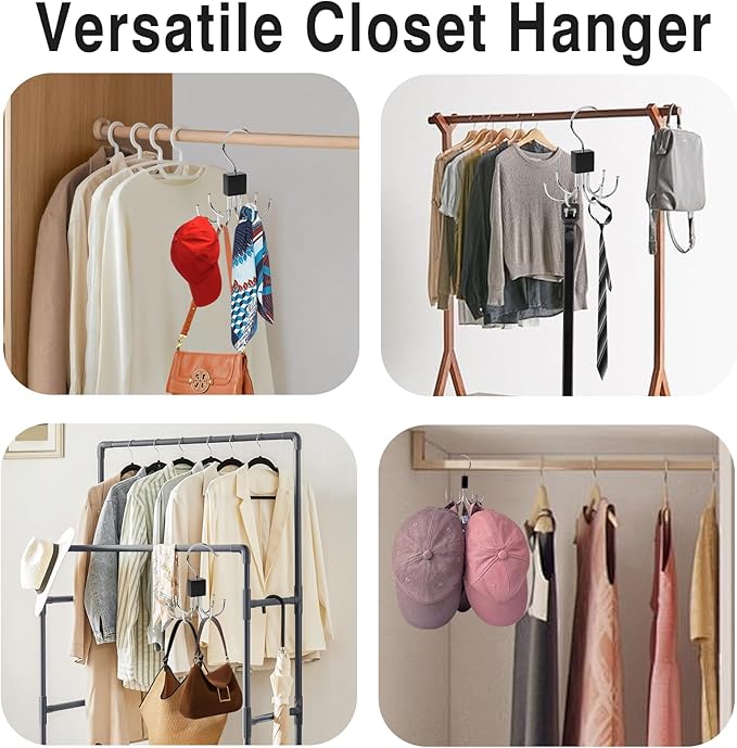 2 Pack Cap Hanger for Baseball Caps, Hat Racks for Baseball Caps,Equipped with 6 Adjustable Hooks for Display Closet Organizers