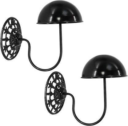 Owlgift Vintage Wall Mount Hat & Coat Rack – Set of 2 – Rustic Black Decorative Iron Holder for Hats, Scarves, Helmets & Wigs – Retro Entryway Wall Organizer for Home, Store, Restaurant or Hotel Use