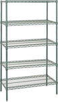 Quantum Storage Systems WR86-3048P-5 Starter Kit Wire Shelves Green Epoxy 5 Shelves 86" H x 48" W x 30" D