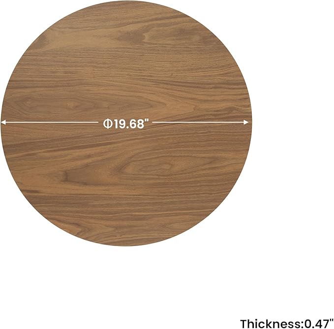 19.69" Sintered Stone Lazy Susan for Table Top- Extra Large Round Lazy Susan Organizer - Kitchen Revolution for Countertop(Walnut-Colored Wood Grain)