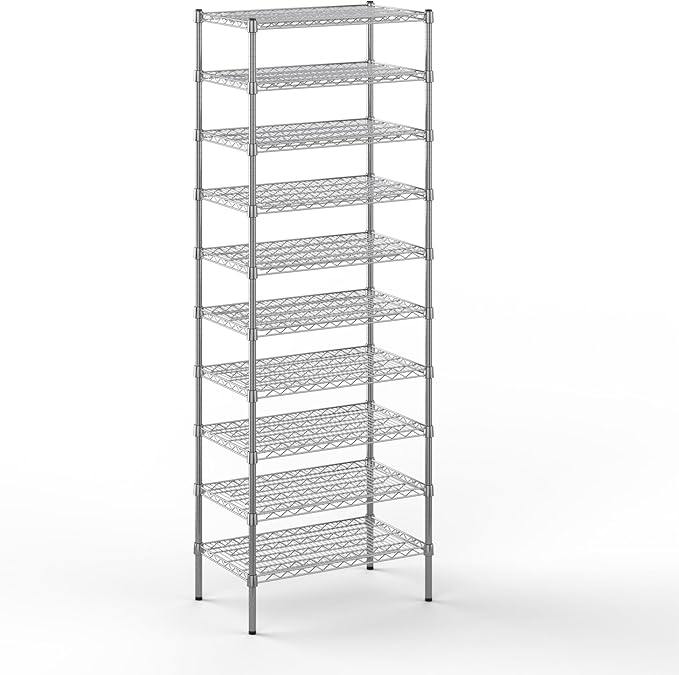 18" Deep x 30" Wide x 86" Height Wire Shelving Kit | 10-Tier | NSF Commercial Storage Rack Unit