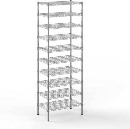 18" Deep x 30" Wide x 86" Height Wire Shelving Kit | 10-Tier | NSF Commercial Storage Rack Unit