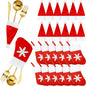 40 Pack Christmas Silverware Holders Mini Santa Hats Christmas Stocking Socks Xmas Party Dinner Table Dinnerware Decorations Non Woven Knife Fork Candy Cutlery Holder Red Wine Bottle Flatware Decor