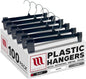 Mainetti Black Plastic Clothes Hangers 100 Pack | 12-Inch Space Saving Hangers with 360 Swivel Metal Hook & Non-Slip Clips | Closet Hangers Ideal for Pants, Skirts, Slacks and Shorts (6012BRSEMN100)