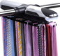 Motorized Tie Rack Closet Organizer with LED Lights Includes J Hooks for Wired Shelving Stores Up to 72 Ties & 8 Belts Operates with Batteries