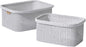 La Jolie Maison Blended Fabric Storage Baskets Set of 2, Rectangle Knitted Baskets for Organizing, Boho Decorative Baskets, Durable Finish, Grey