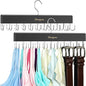 Belt Organizer for Closet, Belt & Bra Hanger for Women/Men, Tie & Belt Rack with 22 Rotatable Hooks, Stackable Space Saving Hangers, Tie Hanger, Bra Organizer, Tank Top Hanger, 3pcs