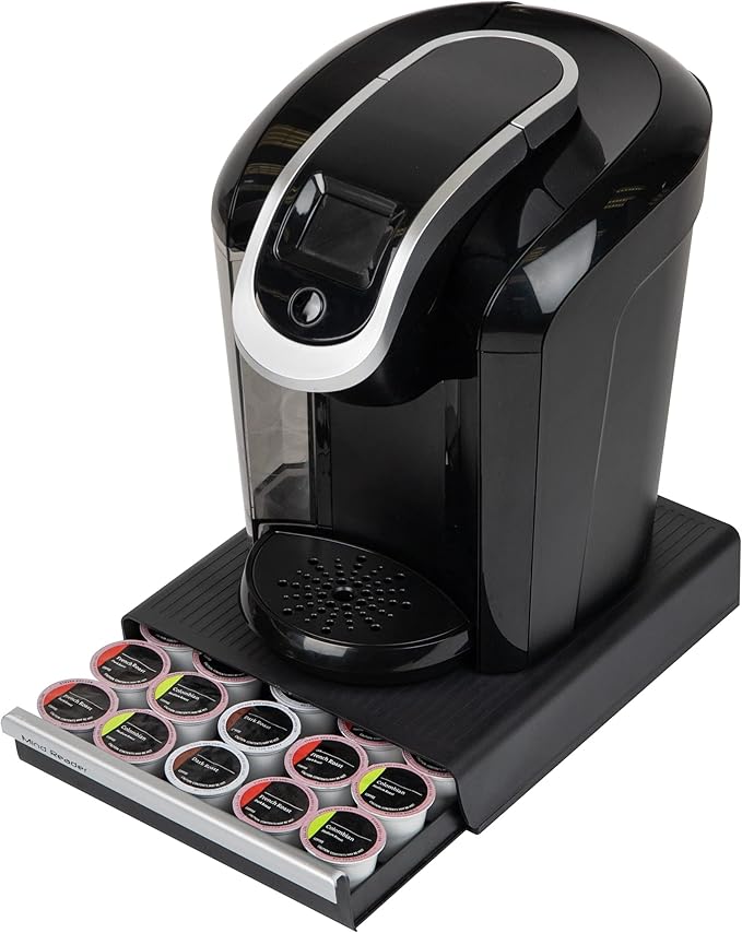 Mind Reader Single Serve Coffee Pod Drawer,30 Pod Capacity,Countertop Organizer,10.5"L x 12.75"W x 2.5"H,Black,(Pack of 12)