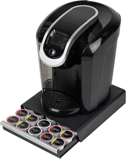 Mind Reader Single Serve Coffee Pod Drawer,30 Pod Capacity,Countertop Organizer,10.5"L x 12.75"W x 2.5"H,Black,(Pack of 12)