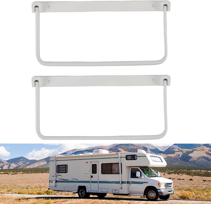 Cyrank Wall Mounted Shoe Storage Rack, Foldable RV Shoe Rack Space Saving Hanging Organizer Aluminum Alloy in Camping RV Travel (White)
