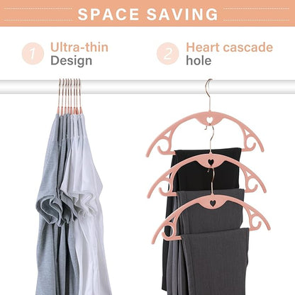 Velvet Hangers 30 Pack: Felt Clothes Hangers Heavy Duty Shirt Sweater Hangers No Shoulder Bump Non Slip Slim Thin Coat Hangers for Closet - Pink/18 XL