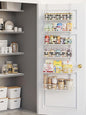 Over the Door Pantry Organizer - 6 Tier Adjustable Pantry Organization and Storage, Hanging Basket Wall Seasoning Shelves, Home & Kitchen Bedroom Bathroom, White