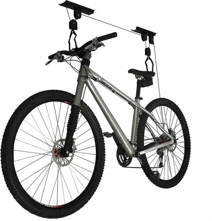 Set of 4 Bike Hangers for Garage - Hoist Pulley System with 100lb Capacity - Overhead Ceiling Storage for Bicycles or Ladders by RAD Sportz