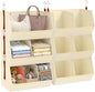 3-Tier Hanging Closet Organizer, Extra Large Fabric Closet Shelves with Zipper, Foldable Closet Storage Organizer for Clothes, Handbags, Socks, Underwear, Dorm Room and RV, Beige - 2 Pack