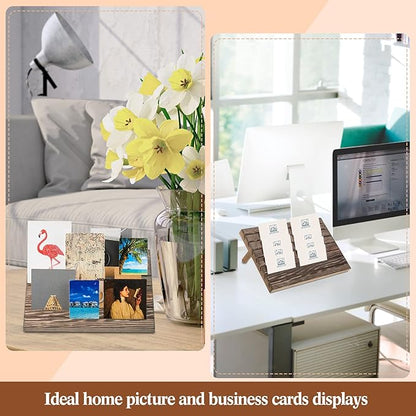 Marsui 62 Pcs Wood Earring Display Stand Earring Card Display 2 Sets of Holder with Cards Jewelry Stands for Selling