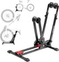 ROCKBROS Bike Stand 2-in-1 Vertical & Horizontal Bike Stand Floor Foldable Adjustable Bike Parking Rack for 24" -27.5" Mountain Road Bike Indoor Storage Garage