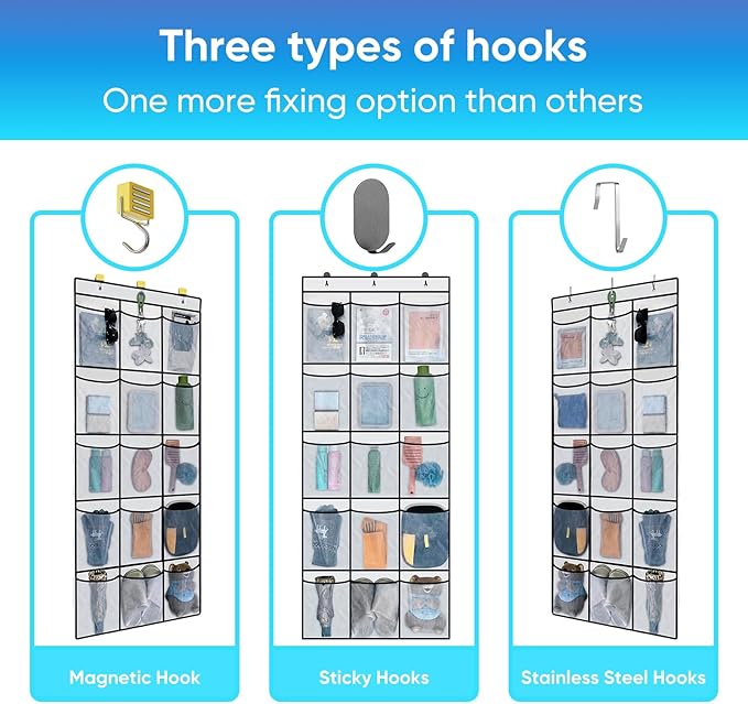 Magnetic Cruise Door Organizer,15 Large Durable Pockets，Upgrade Over The Door Organizer For Cruise Ships,Cruise Essentials 2026，Shoe Rack For Door,3 Strong Anti-Scratch Magnets, 9 Hooks