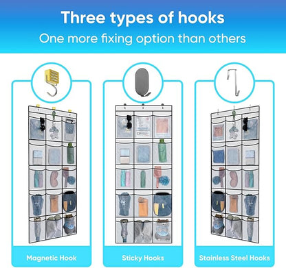 Magnetic Cruise Door Organizer,15 Large Durable Pockets，Upgrade Over The Door Organizer For Cruise Ships,Cruise Essentials 2026，Shoe Rack For Door,3 Strong Anti-Scratch Magnets, 9 Hooks