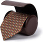 Tie Box for Men 's PU Ties case Necktie Organize Cylinder Leather Men’s Storage Portable Tie Roll for Travel Business Gifts (Dark Brown)