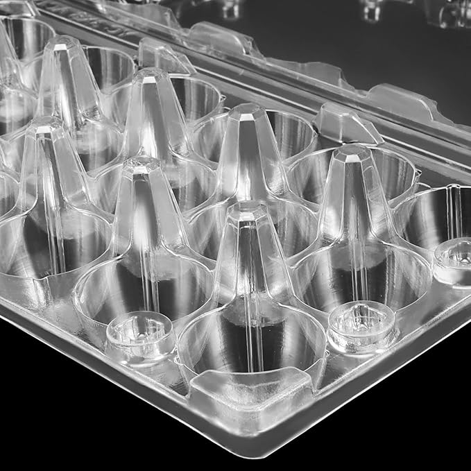 JAPCHET 100 Pack Stackable Plastic Egg Cartons - Reusable, Cheap Bulk, 18 Grid, Quail Egg Container