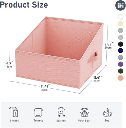 DIMJ Closet Storage Bins 12 Pack - Fabric Storage Baskets for Shelves, Collapsible Clothes Organizer with Handles, Trapezoid Shelf Organization Storage Cubes for Purse, Toys, Books, Towel, Clothes