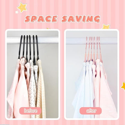 ManGotree Baby Velvet Hangers with 360° Swivel Rose Gold Hook, 11" Non-Slip Toddler Hanger, Ultra Thin Space Saving Infant Hangers for Kids Clothes, 15 Pack (Light Pink)