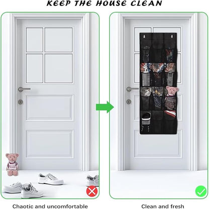 Eagle Door Hanger Organizer 12 Pockets Over The Door Shoe Organizer USA Flag Wall Hanging Storage Mesh Fabric Multi-Funtion Storage Bag for Bathroom