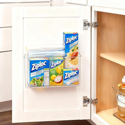 vacane Large Organizing Caddy with 2 Command Strips, Adhesive Wall Mounted Storage Organizer Bins