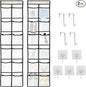 Klmnop 2 Pack Over The Door Organizer For Cruise Ships, 12-Pocket Hanging Storage with 9 Hooks for Cabin, 58x11 Inches, Cruise Essentials for Shoes and Toiletries(White)