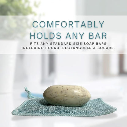Whiffkitch Soap Pouch 5-Pack – Versatile Mesh Scrubber Wash Bag for Shower & Bath, Bamboo Fiber Bar Soap Holder & Travel Bag, Durable Scrubber Pouch for Rich Lather, Solid - 4x5 inches