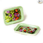Crudités | Portable Snack Tray | Rectangle 2-Pack | Sage Green | Reversible Stretch Lid Food Containers | BPA-Free, Freezer & Dishwasher Safe | Meal-Prep, Charcuterie, Salads, Picnic, Travel