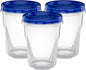 ELEGANT DISPOSABLES Twist Top Deli Containers Food Storage Containers Blue Screw on Lid Reusable Stackable Leakproof Airtight, pack of 10-32 oz containers