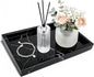 Pure Natural Marble Tray for Bathroom, Dresser, Sink. Cosmetics, toiletries, perfumes, Jewelry, Candles, etc. can be Placed (Black and White Root, 12" x 8" x 1.2")