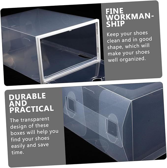 5pcs Shoe Boxes Storage Stackable Shoe Storage Case Sneaker Organizer Box